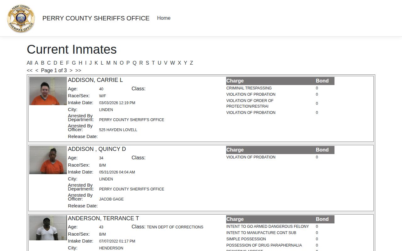 Knott County police blotter source in the official current-inmate ISOMS roster