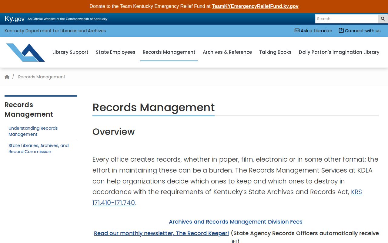 Knott County arrest record archive guidance from Kentucky Department for Libraries and Archives